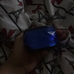 Blue Geometric Glass Decor